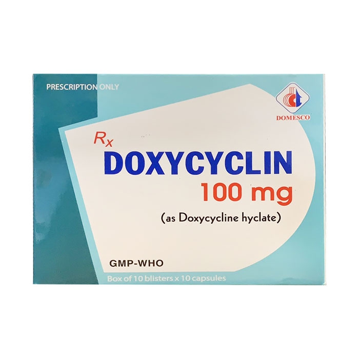 Doxycyclin 100mg Domesco 10 vỉ x 10 viên
