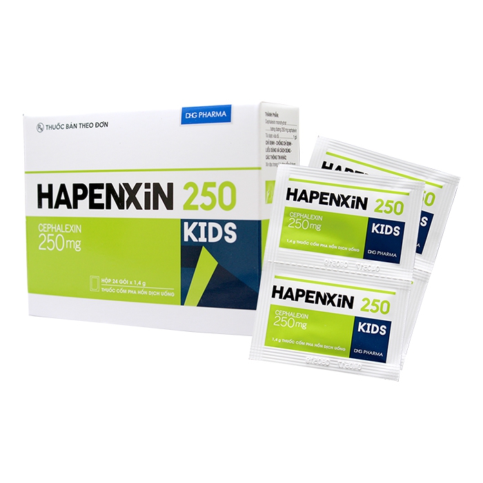 Thuốc kháng sinh Hapenxin 250 Kids DHG, Hộp 20 gói