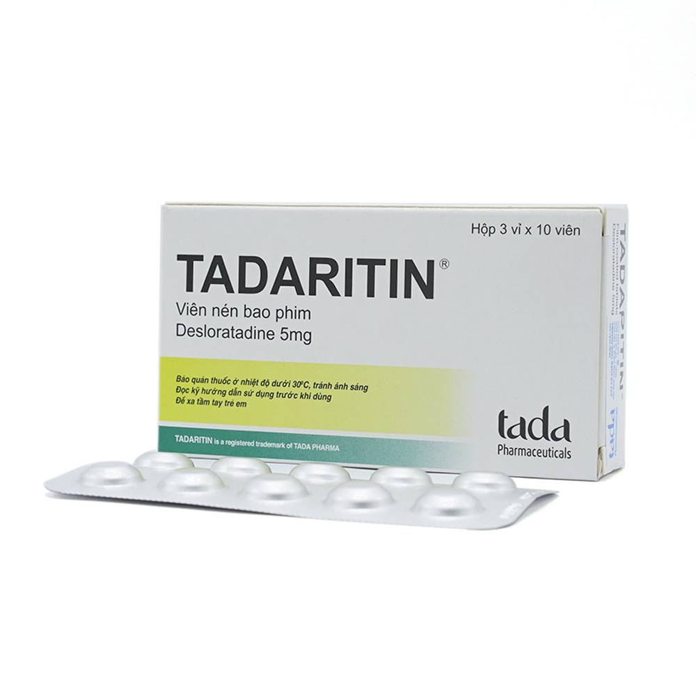 Thuốc kháng sinh HistarmineTadaritin 5mg - Desloratadine 5mg, Hộp 3 vỉ x 10 viên
