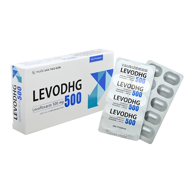 Thuốc kháng sinh LevoDHG 500mg, Hộp 30 viên
