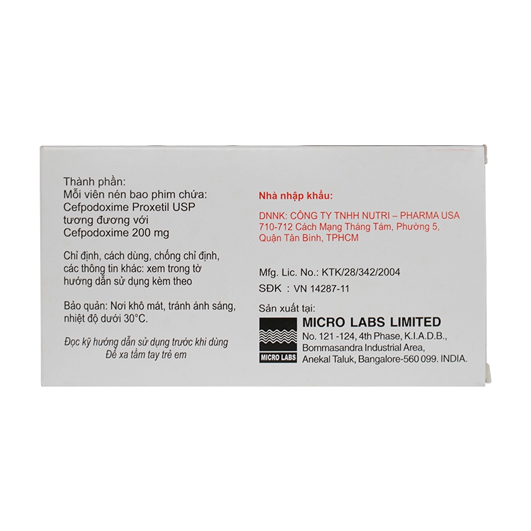 Thuốc kháng sinh MACOXY 200 Cefpodoxime 200mg | Micro India
