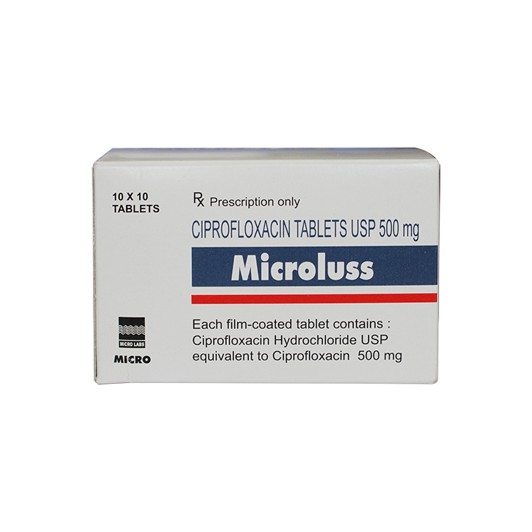 Thuốc kháng sinh Microluss 500mg, Hộp 100 viên
