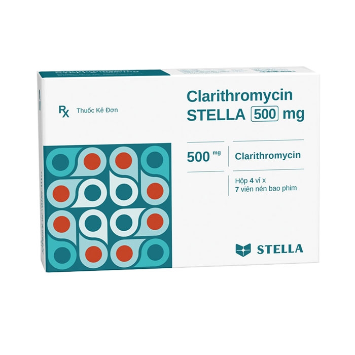 Thuốc kháng sinh Stella Clarithromycin Stella 500mg