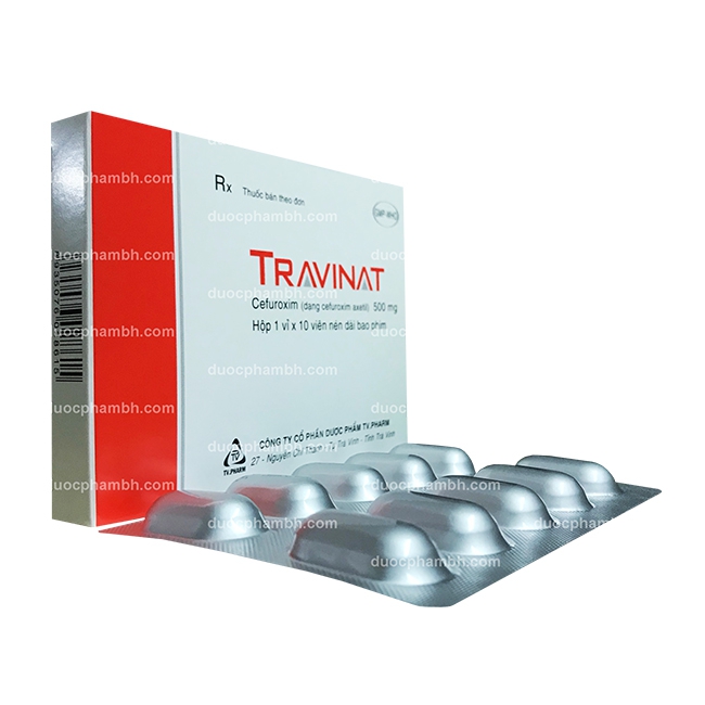 Thuốc kháng sinh TRAVINAT - Cefuroxim 500mg