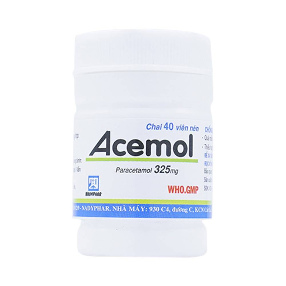 Thuốc kháng viêm Acemol - Paracetamol 325mg, Hộp 40 viên