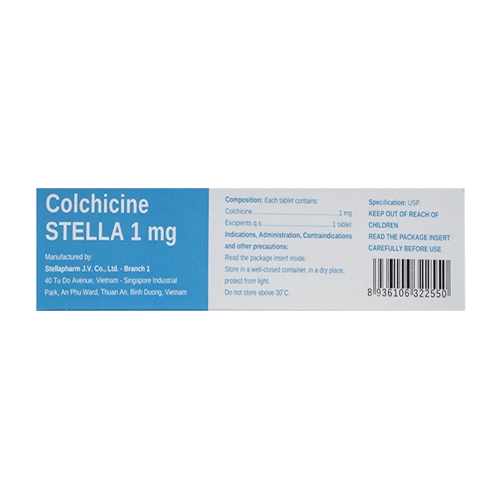 Thuốc kháng viêm Stella Colchicine Stella 1mg