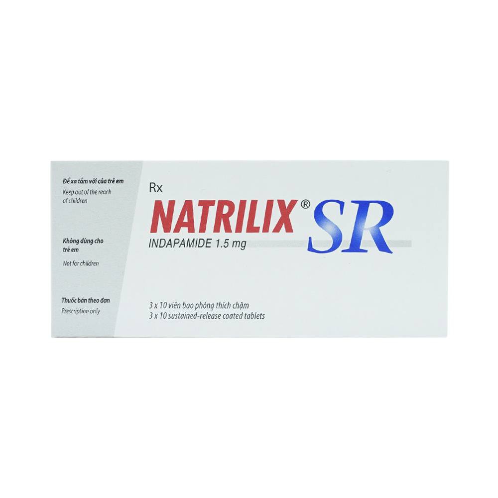 Thuốc lợi tiểu Natrilix SR - Indapamide 1,5mg, Hộp 30 viên