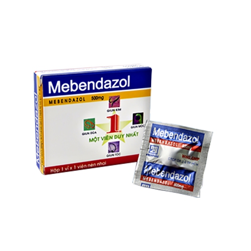 Thuốc Mebendazol 500mg Nadyphar, Hộp 1 viên