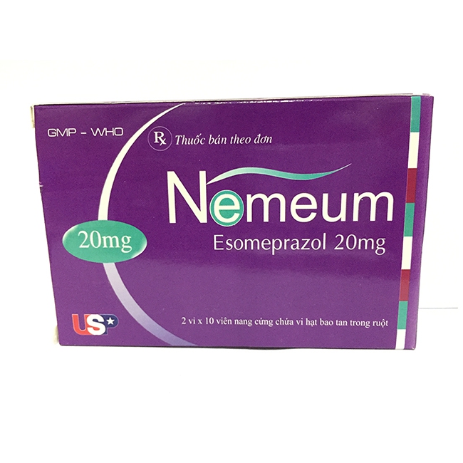 Thuốc NEMEUM 20 - Esomeprazol 20mg điều trị trào ngược dạ dày và loét dạ dày