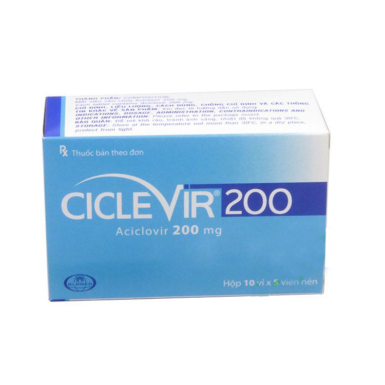 Thuốc nhiễm khuẩn Ciclevir - Aciclovir 200mg, Hộp 50 viên
