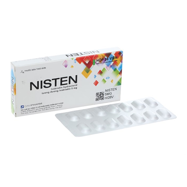 Thuốc NISTEN - Ivabradin 5mg | Hộp 2 vỉ x 14 viên