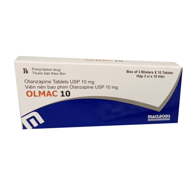 Thuốc Olmac 10 Olanzapin 10mg, Hộp 3 vỉ x 10 viên