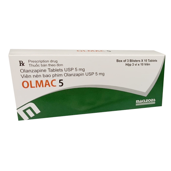 Thuốc Olmac 5 Olanzapin 5mg, Hộp 3 vỉ x 10 viên