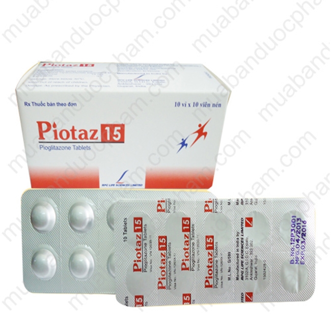 Thuốc điều trị bệnh tiểu đường Týp 2 Piotaz 15 - Pioglitazone 30mg