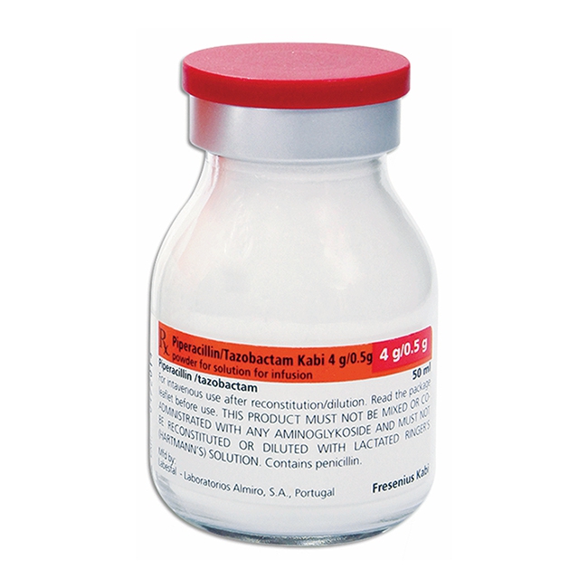 Thuốc Piperacillin/Tazobactam Kabi 4g/0.5g, Hộp 10 Lọ