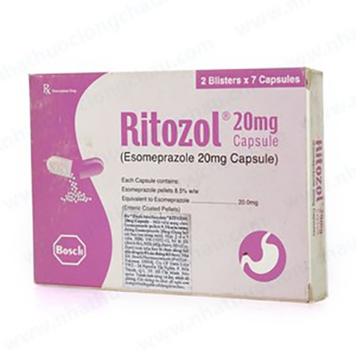 Thuốc Ritozol, Esomeprazole 20mg, Hộp 14 viên