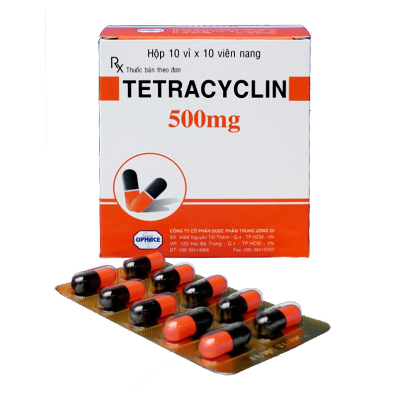 Thuốc TETRACYCLIN 500mg TW25, Hộp 100 viên