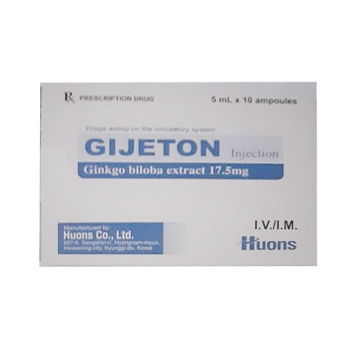 Thuốc tiêm Huons Gijeton 17,5mg/5ml Ginkgo Biloba 10 ống x 5ml