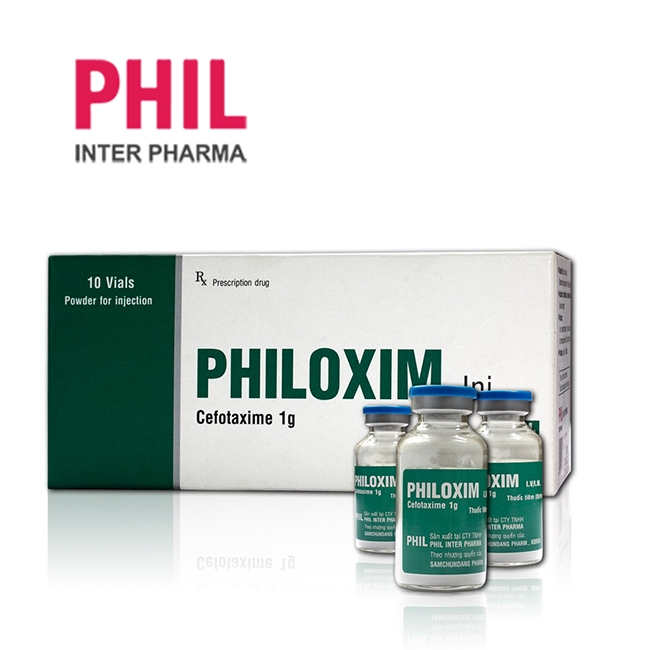 Thuốc tiêm điều trị nhiễm khuẩn Philoxim - Cefotaxime sodium 1g