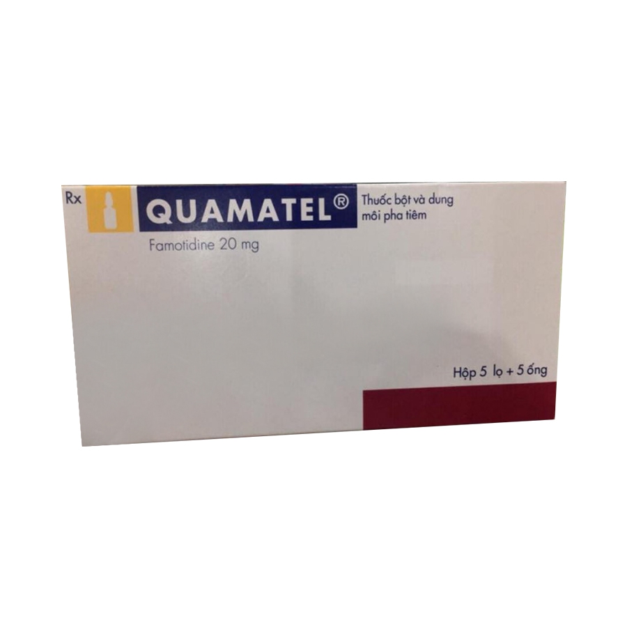 Thuốc tiêm Quamatel 20mg/5ml, Famotidine 20mg, Hộp 05 lọ