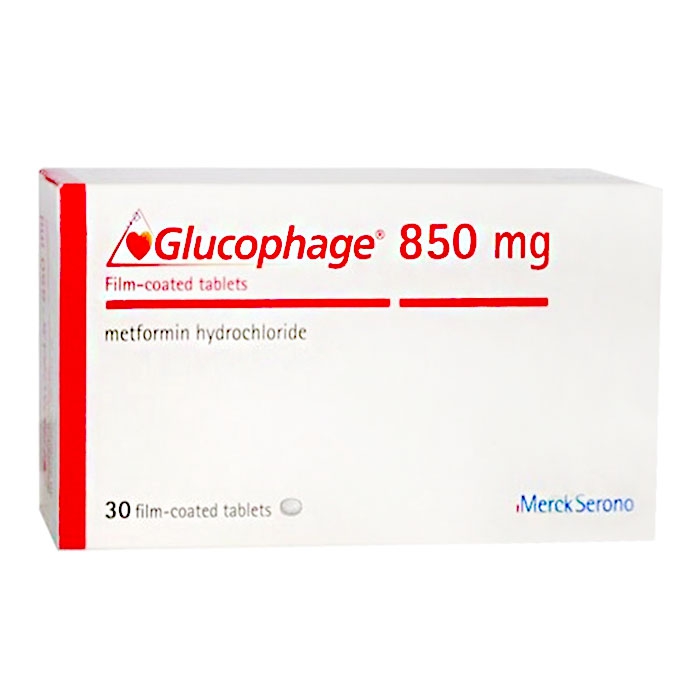 Thuốc tiểu đường Glucophage 850mg, Hộp 30 Viên