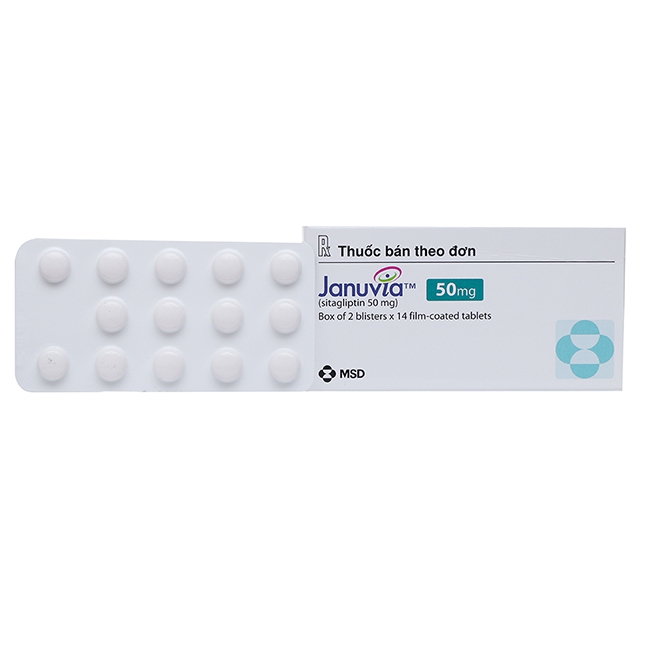 Thuốc tiểu đường Januvia 50 - Sitagliptin 50mg, Hộp 2 vỉ x 14 viên
