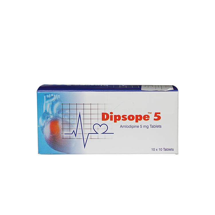 Thuốc tim mạch Dipsope Amlodipin 5mg, Hộp 100 viên