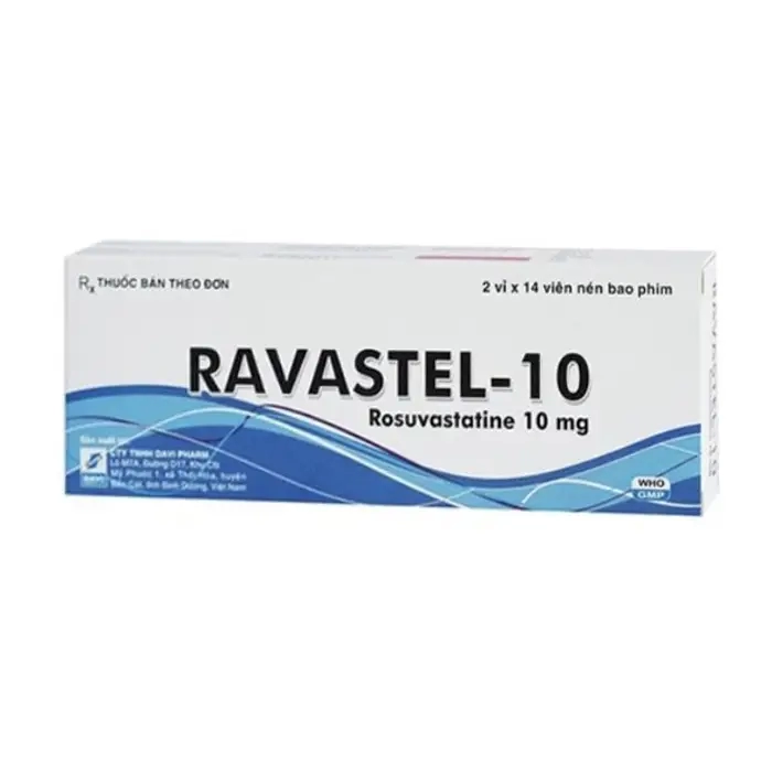 Ravastel 10 Davipharm 2 vỉ x 14 viên – Thuốc trị rối loạn lipid máu