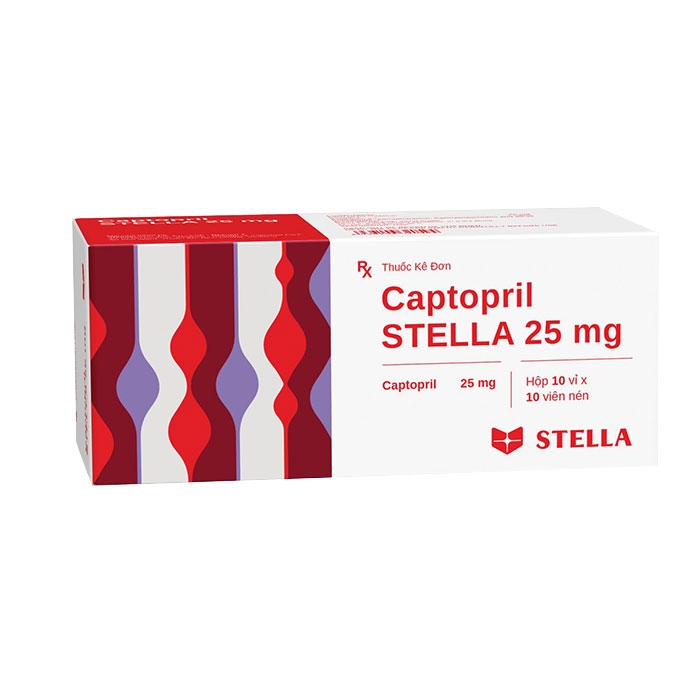 Thuốc tim mạch Stella Captopril Stella 25mg