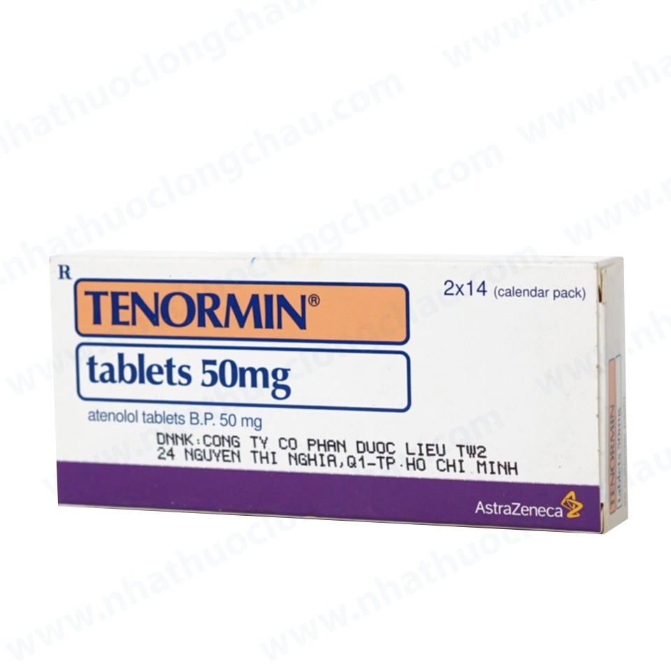 Thuốc tim mạch Tenormin - Atenolol 50mg, Hộp 2 vỉ x 14 viên