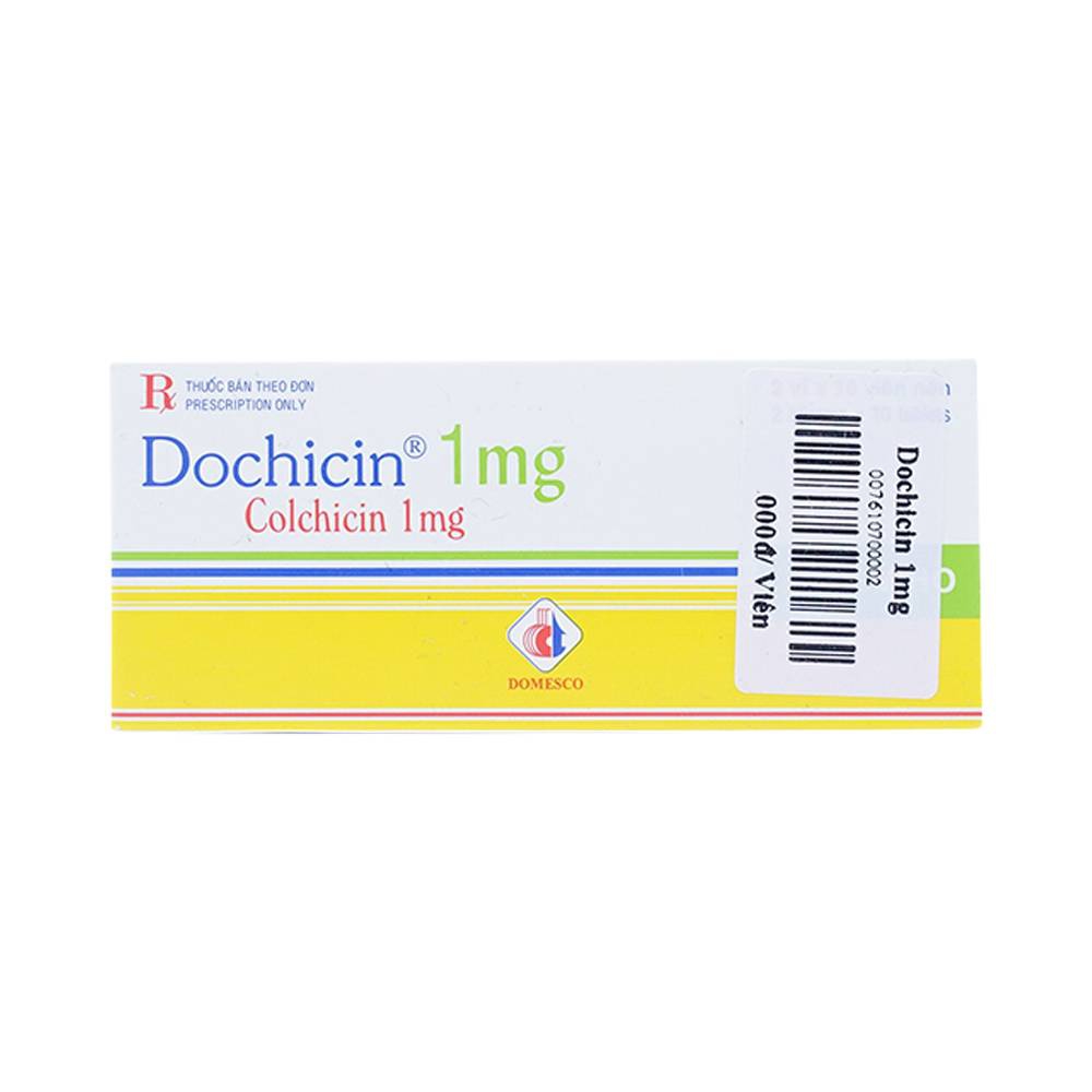 Thuốc trị gout Dochicin 1mg - Colchicin 1mg, 2 vỉ x 10 viên