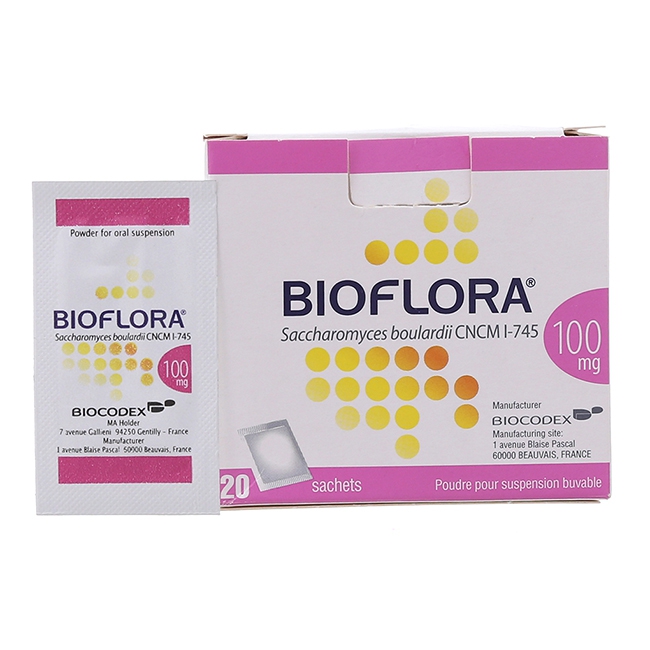 Bioflora 100mg Biocodex 20 gói - Men vi sinh hỗ trợ tiêu chảy