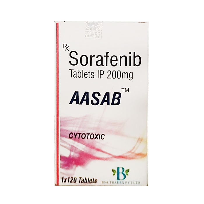 Thuốc trị ung thư AASB Sorafenib 200mg, Chai 120 viên