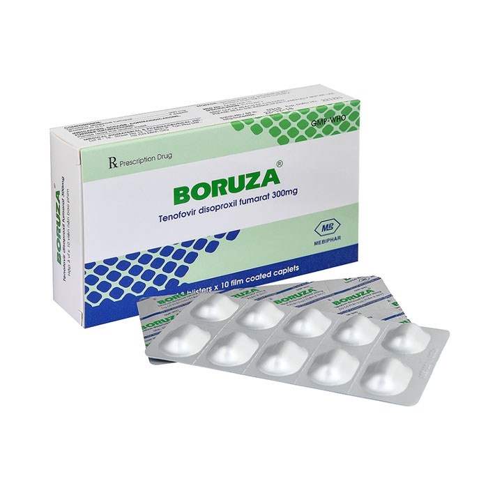 Thuốc trị viêm gan B Boruza 300mg Tenofovir disoproxil fumarat 300 mg, Hộp 30 viên