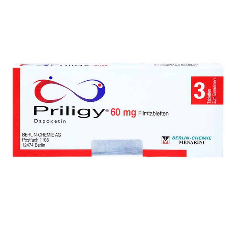 Thuốc trị xuất tinh sớm Priligy 60mg, Hộp 3 viên