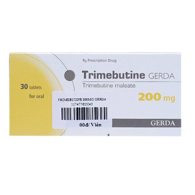 Thuốc Trimebutine GERDA 200, Trimebutine maleate 200mg, Hộp 30 viên