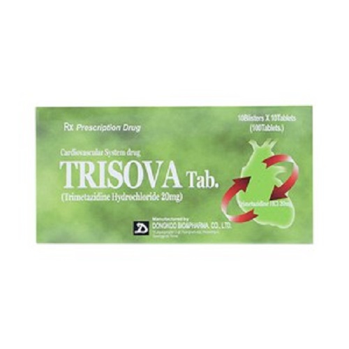 Thuốc Trisova Tab Trimetazidin 20mg, Hộp 100 viên