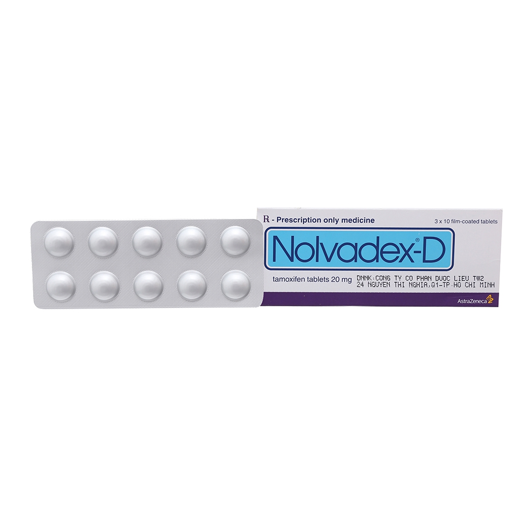 Thuốc ung thư Nolvadex-D 20mg - Tamoxiphen 20 mg, Hộp 3 vỉ x 10 viên