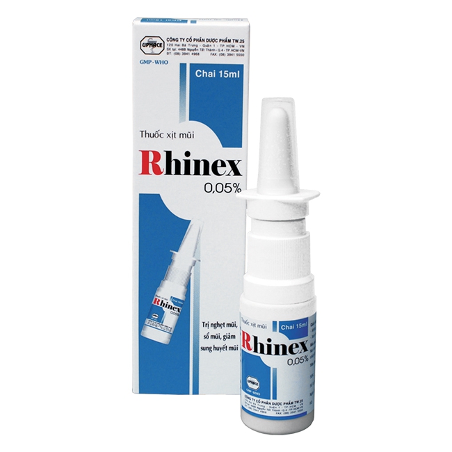 Thuốc xịt mũi RHINEX 0,05% TW25, Chai 15 ml