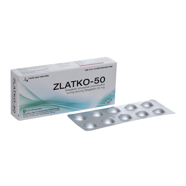 Thuốc ZLATKO-50 - Sitagliptin 50mg, Hộp 3 vỉ x 10 viên