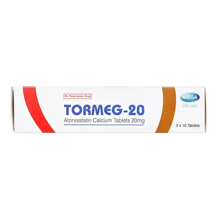 Tormeg-20 Mega 3 vỉ x 10 viên - Điều trị tim mạch