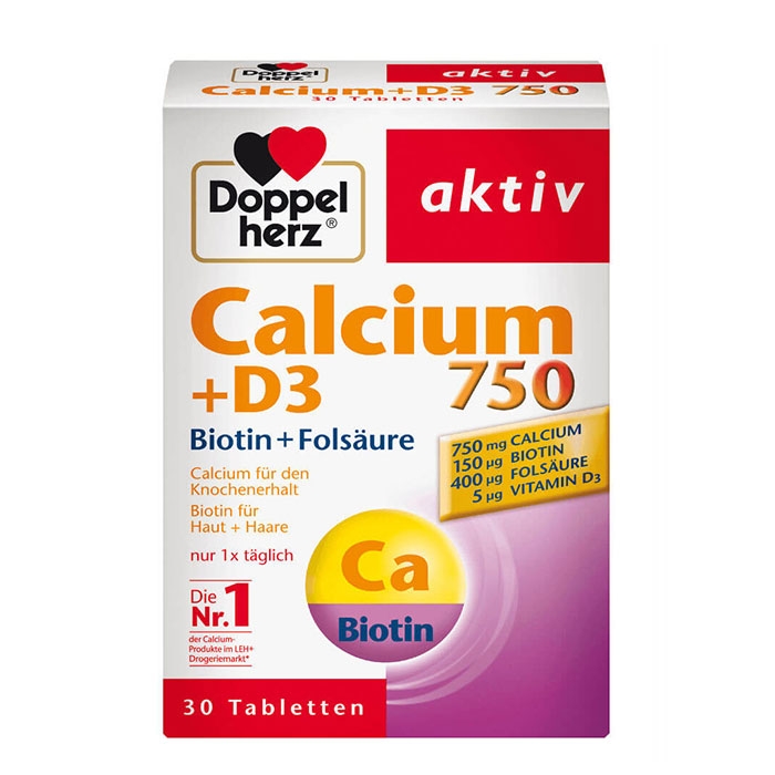 Tpbvsk bổ khớp Doppelherz Calcium 750mg Vitamin D3