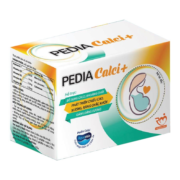 Tpbvsk bổ sung canxi cho bé Pedia Calci+, Hộp 20 gói x 5ml
