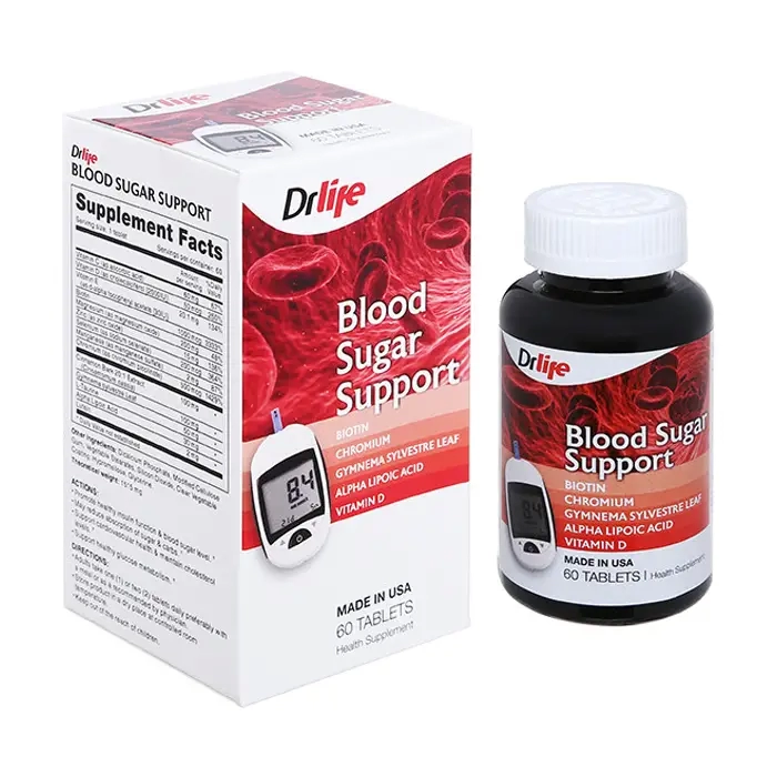 Tpbvsk Viên uống hỗ trợ chỉ số đường huyết Drlife Blood Sugar Support, Hộp 60 viên