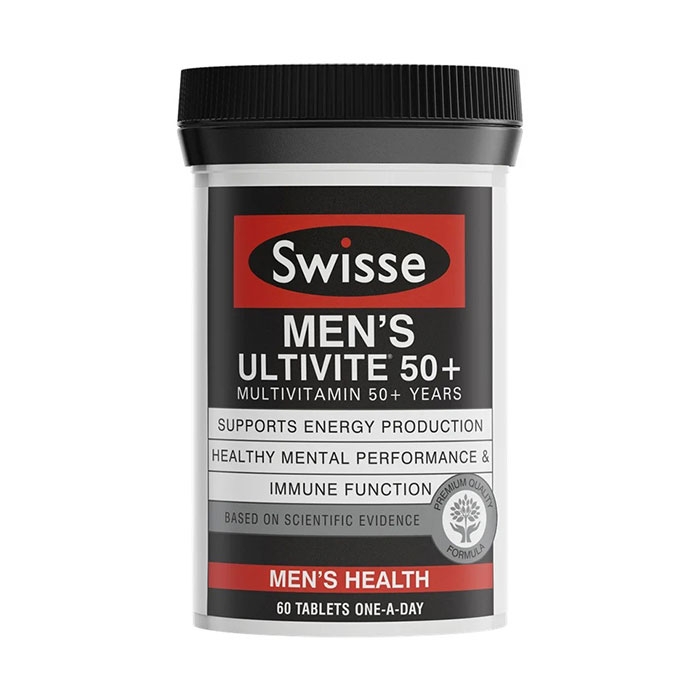 Tpbvsk Swisse Men's Ultivite 50+ bổ sung vitamin và khoáng chất, Chai 60 viên