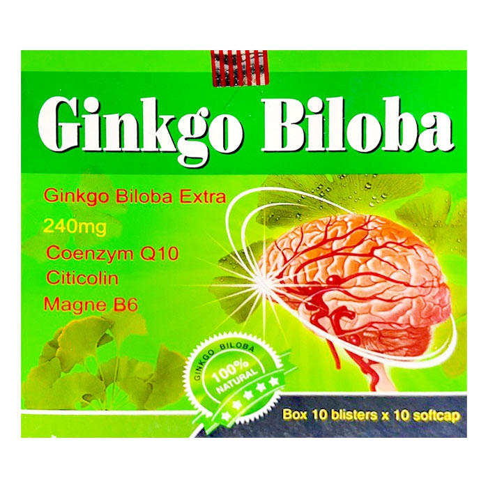 Tpbvsk tuần hoàn não Ginkgo Biloba Extra 240mg, Hộp 100 viên