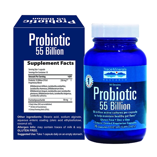 TraceMinerals Probiotic 55 Billion 238mg, Chai 15 viên
