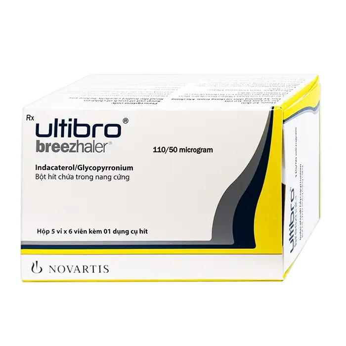 Ultibro Breezhaler 110/50mcg 5 vỉ x 6 viên - Điều trị duy trì COPD