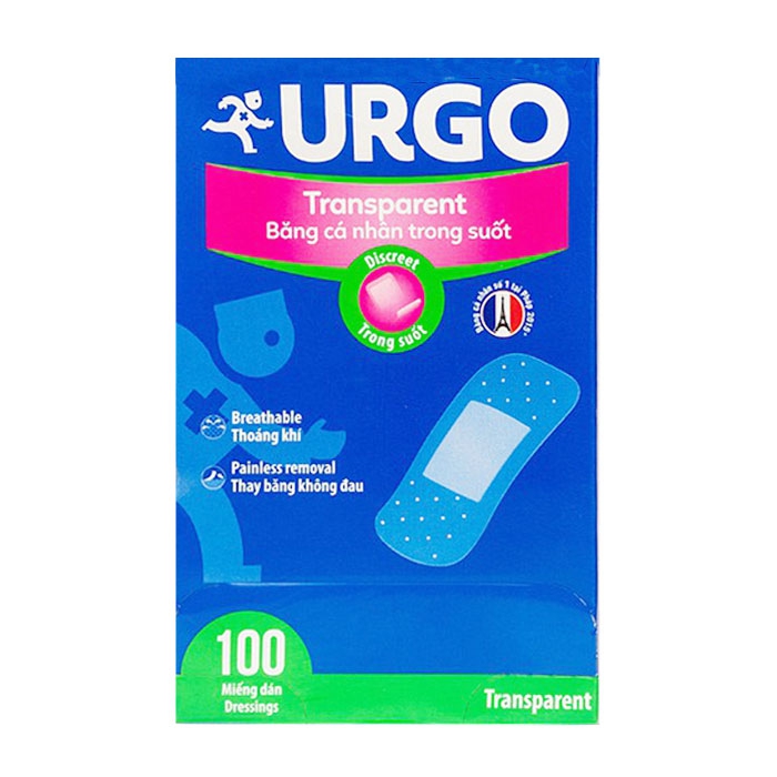 Urgo Transparent 100 miếng – Băng cá nhân