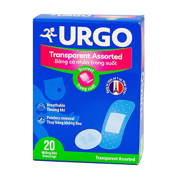 Urgo Transparent Assorted 20 miếng – Băng cá nhân